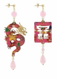 dragon-silk-and-leather-pink-earrings