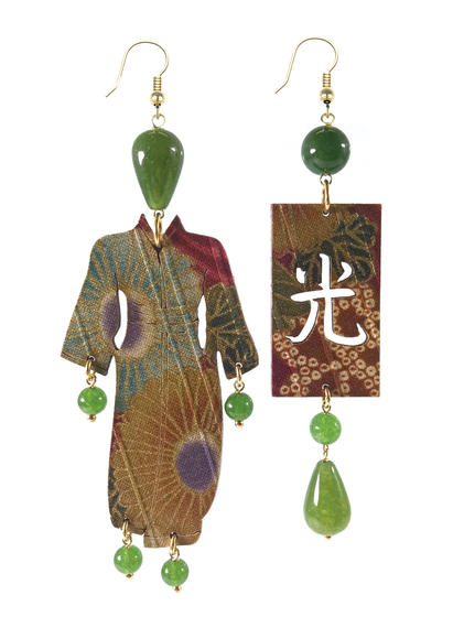 large-olive-green-kimono-silk-earrings