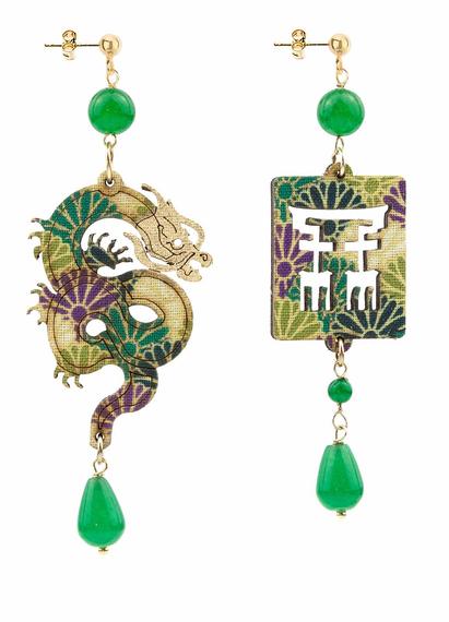dragon-silk-and-leather-green-earrings