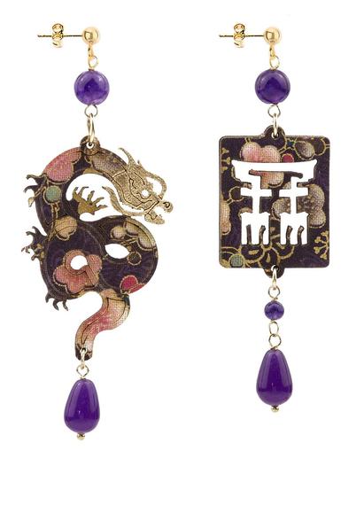 dragon-silk-and-purple-leather-earrings