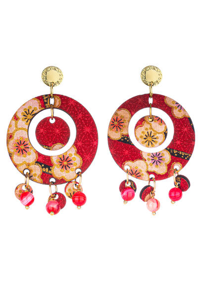 earrings-tan-mono-round-red